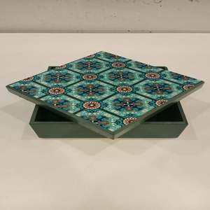 Classic Wooden Meena <b>Coasters</b> Delicate Hand-Painted Designs <b>Heat</b> Resistant Durable Eco-Friendly Customized Color Custom Size - Product Image 3