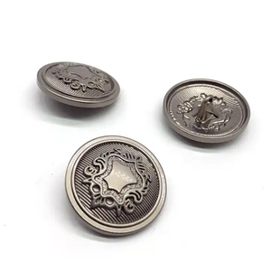 Wholesale Custom Antique Silver Metal Blazer Engraved <b>Buttons</b> with Shank Round Sewing <b>Buttons</b> - Product Image 1
