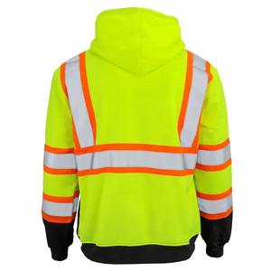 Sweat à capuche haute visibilité avec manches de veste de sécurité réfléchissantes Sweat à capuche de protection extérieur - Product Image 3