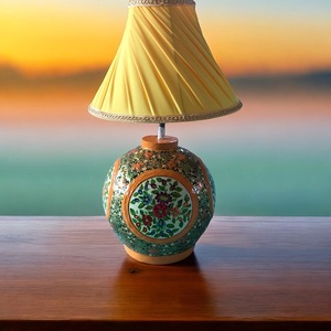 Handcrafted Kashmiri Paper Mache <b>Table</b> Lamp Exquisite Artisanal Home Decor for a Touch of Elegance - Product Image 1