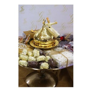 ชามช็อคโกแลตโลหะหรูหราพร้อมโดมของตกแต่งบ้านฟรี - Product Image 2