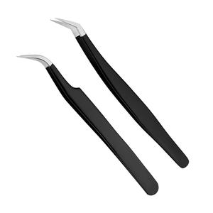 Private Label <b>Beauty</b> <b>Tools</b> Stainless Steel <b>Eyelash</b> Tweezers Set with Perfect Grip Custom Logo Customizable Size & Color - Product Image 4