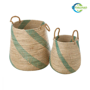 CESTA DE LAVANDERÍA PLEGABLE vietnamita hecha a mano, duradera, asequible, elegante decoración del hogar y cesta de almacenamiento de colores personalizados - Product Image 3