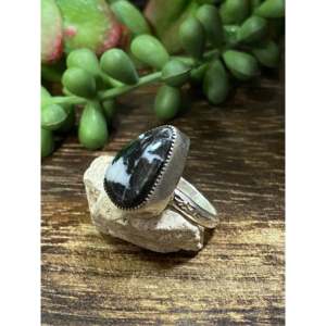 Navajo Handmade White Buffalo Turquoise Sterling <b>Silver</b> <b>Ring</b> Size 6.5 <b>for</b> <b>Men</b> - Product Image 4