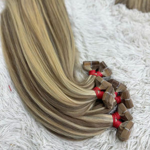 Extensiones de cabello vietnamita Remy Natural a precio de fábrica, cinta rizada de onda de luz multicolor, materia prima, extensiones de cabello humano Viet - Product Image 2