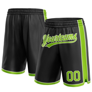 Industrie Direct Engro Sportswear Basketball <b>Shorts</b> Custom Black Neon Green-<b>White</b> Authentic Basketball <b>Shorts</b> - Product Image 1