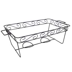 Support de Buffet en fil métallique pliable, cadre chromé, plateaux de service, essentiel de fête, élégance, robuste, Rac - Product Image 2
