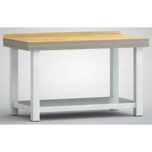Banco da lavoro professionale pesante 1500 x 800 x 900 mm L x P x H, struttura con 2 elementi di supporto in tubo VK 80/80/4 mm. - Product Image 1
