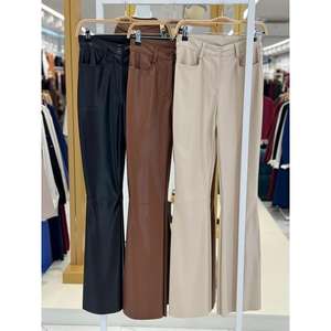 <span class=keywords><strong>Pantaloni</strong></span> in Pelle a Vita Media Stile Spagnolo Collezione 0088 Eleganti <span class=keywords><strong>Pantaloni</strong></span> in Tessuto PU - Product Image 3