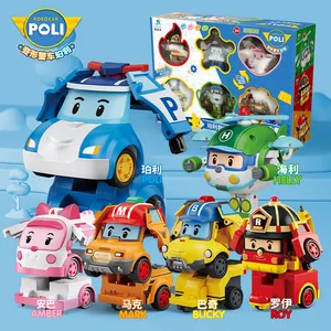 Rongdafeng giocattoli di vendita a caldo 6 pezzi Poli Robocar deformazione elicottero trasformare auto Robot giocattoli