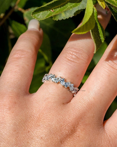 1,50 Ct en forma de pera diamante oro completo eternidad banda para mujeres elegante delicado apilable pera corte Moissanite anillo nupcial - Product Image 4