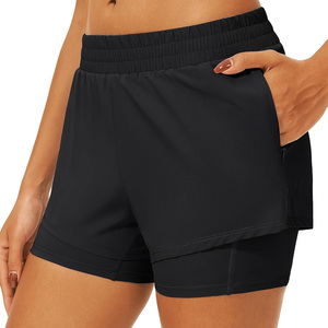 Short d'entraînement de gym pour femmes 2 en 1 design respirant vêtements de fitness et de course d'été avec service personnalisé OEM et support de marque privée - Product Image 3