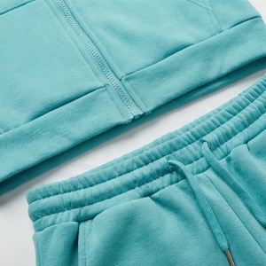 Ensemble de survêtement pour femmes, tenue de sport, 2 pièces, haut court, course à pied, vêtements de sport de gym, ensemble de jogging pour femmes, polaire doux, décontracté, hiver - Product Image 5