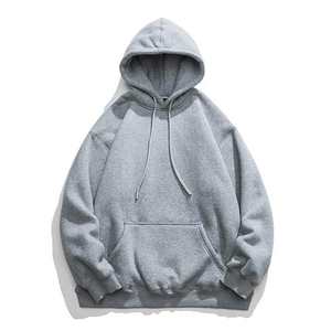 Sudadera con Capucha Corta Cuadrada Extra Grande para Hombre, Estilo Urbano, Color Sólido, Logotipo Personalizado, Tejida para Otoño - Product Image 4