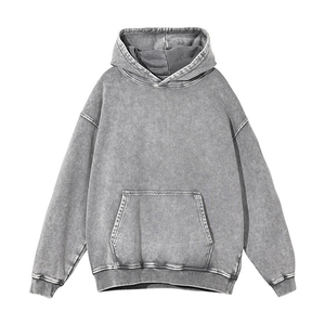 Sudadera con capucha lavada con ácido de verano personalizada para hombre, sudadera Original de algodón anticontracción transpirable con lavado ácido, ropa informal, Sudadera con capucha lavada con ácido - Product Image 5