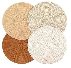 Recién llegado, posavasos tejidos a mano con flecos de ratán, posavasos antideslizantes para mesa de café, almohadillas, venta al por mayor, cargador de ratán - Product Image 6