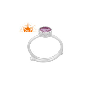 Meilleure vente bague empilable en argent sterling fin avec améthyste rose naturelle bijoux personnalisés pour femmes cadeau pour elle - Product Image 1