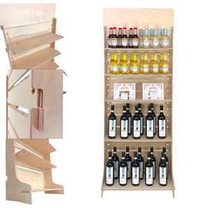 Scaffali in Legno per Supermercato a Doppio Lato Facili da Montare, Leggeri, 600mm, Personalizzabili e Regolabili, Espositore da 12mm Certificato FSC - Product Image 1