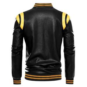 Vestes en cuir pour hommes confortables et authentiques, style décontracté, toile, hiver, imperméable, à capuche, moto et motard - Product Image 6