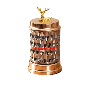 Tarro de metal para dulces con acabado dorado, decorativo para mesa, tarro de lujo para frutos secos, forma personalizada, nuevo dispensador de nueces de metal de diseño. - Product Image 3