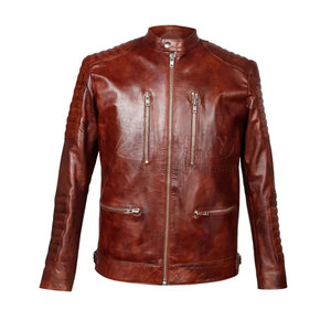 Custom Made Men's High Quality Lightweight High Street Leather Jacket with Front Logo Winter Top - Product Image 1