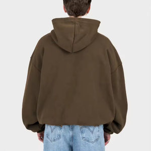 OEM ODM Sudaderas con capucha de Invierno en Blanco 400 Gsm Sudadera con capucha de lana ponderada Jersey de gran tamaño Hombro caído Sudaderas con capucha personalizadas para hombres de peso pesado - Product Image 2