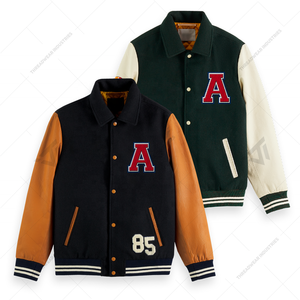 Blouson-Chaleco universitario En Laine Brodee En chenilla personalizable para hombres - Product Image 5