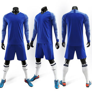 Ensemble de maillots de football à manches longues pour hommes, uniformes d'entraînement sportif, chemise de maillot de football 100% polyester de haute qualité, impression personnalisée pour bricolage - Product Image 4