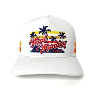 Gorras Trucker Personalizadas con Franjas Laterales, Estilo Veraniego, Bordado Tropical, Gorras de Camionero a Rayas, Fabricante de Gorras VN, Gorra para Exteriores - Product Image 1