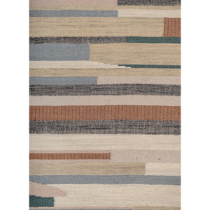 Alfombras de Lana Tejidas a Mano Indusbar Gold Flat Weaves, Alfombras Rectangulares Abstractas de Yute para el Hogar, Dormitorio, Pasillo - Modelo ADWV-13040 - Product Image 3