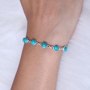 Turquoise Gemstone <b>Bracelet</b> Jewelry For <b>Women</b> <b>Silver</b> Boho Style Jewelry 925 <b>Sterling</b> <b>Silver</b> Trending Handmade <b>Bracelet</b> Gift For - Product Image 2