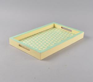 ถาดไม้วอลนัททรงสี่เหลี่ยมผืนผ้ากันน้ำถาดเสิร์ฟอาหารว่างแบบแข็งทำจากไม้ธรรมชาติพร้อมขอบตกแต่งจานชากาแฟ - Product Image 2