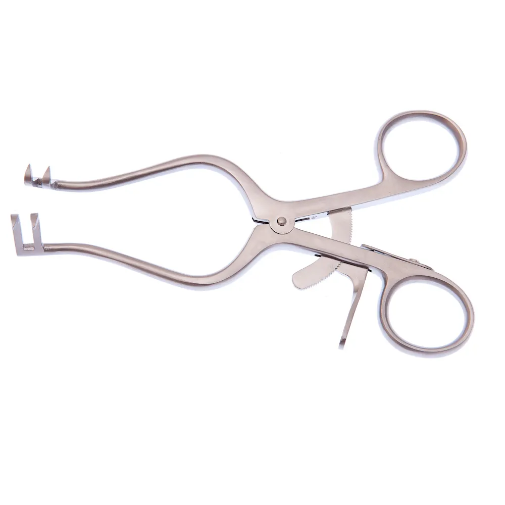 Plaster Self Retaining Retractor Angled 2 x 2 Sharp Prongs ENT Instrument