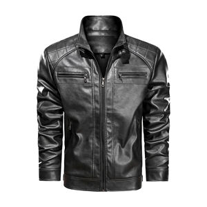 Chaqueta de motorista de piel de cordero genuina para hombre, chaqueta de cuero ligera informal, chaquetas artesanales de cuero - Product Image 1