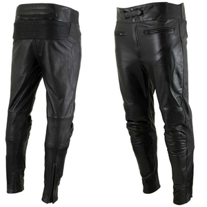 Nouveau automne hiver porter en gros mode homme pantalon en cuir en cuir véritable hommes pantalon peau de mouton pantalon en cuir noir - Product Image 3