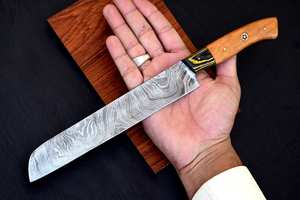 Couteau de chef en acier Damas fait à la main OEM de qualité supérieure personnalisé en gros Couteau de cuisine de qualité supérieure Manche en bois Lame inoxydable - Product Image 6