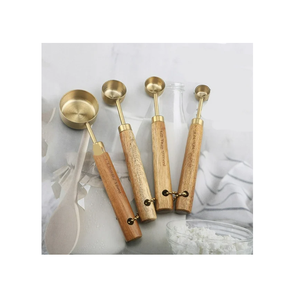 Brass <b>Measuring</b> <b>Spoon</b> Customized Hot Selling Sale Mango Wood Handle Wood <b>Measuring</b> <b>Spoons</b> Cups Cooking Utensils - Product Image 3