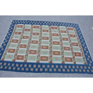 พรมขนสัตว์สีน้ำตาล4.7x6.2ฟุตทำด้วยมือทรงสี่เหลี่ยมผืนผ้าสไตล์ตุรกีย้อนยุค - Product Image 3