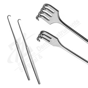 เครื่องมือผ่าตัดสแตนเลสทื่อ5x4มม. โค้งขนาดใหญ่เครื่องดึงแผลด้วยมือ - Product Image 1