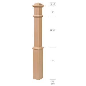 EFS Vietnam Design personnalisé Pièces d'escalier en bois d'érable dur massif 4191P Newels Qualité supérieure pour boîte d'escalier Newel robuste - Product Image 1