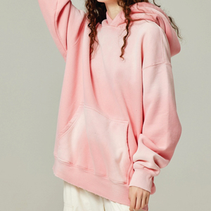Sweat à capuche vintage surdimensionné lavé à l'acide Streetwear pour femmes pull brodé lourd en éponge française léger pour l'hiver - Product Image 4