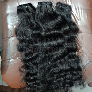 Extensiones de cabello humano Remy indio recto negro Virgen sin procesar 100% al por mayor para Genius Weft de alta calidad - Product Image 1