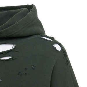 Sudadera con capucha desgastada por encargo precio al por mayor Sudadera con capucha lavada con ácido de gran tamaño material de alta calidad OEM para hombre con logotipo personalizado - Product Image 3