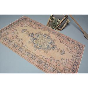 Alfombra Turca de 3.9x6.7 pies, Alfombra Vintage, Alfombra Azul de Lana del Suroeste - Product Image 4