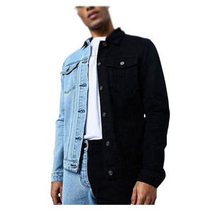 Chaqueta Vaquera de Hombre para Otoño/Invierno, Estilo Urbano, Corte Ajustado, Cuello Solapa, Color Sólido, Alta Calidad, Resistente al Viento, Reversible - Product Image 2