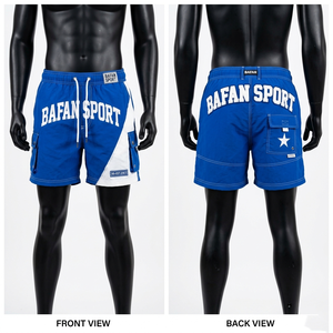 200 GSM Premium Microfiber Swim <b>Shorts</b> Blue White Contrast Panel Rubber <b>Patch</b> Custom Logo <b>men's</b> <b>shorts</b> - Product Image 6