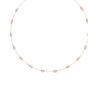 Collar Aurora Link con Diamantes de Corte Esmeralda Cultivados en Laboratorio y Oro Rosa de 18K - Product Image 3
