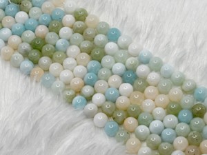Piedras Preciosas de Morganita Natural Pulida de Primera Calidad, Forma Redonda Lisa, Cuentas Redondas de 8 mm para Pulseras - Product Image 4