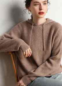 Sudadera con Capucha Informal de Punto Acanalado de Lana de Cachemira Personalizada para Hombre - Product Image 4