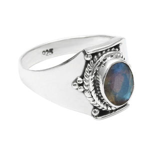 Natural Labradorite Gemstone 925 Solid Sterling <b>Silver</b> Ethnic Semiprecious Fine Jewelry <b>Wedding</b> <b>Rings</b> for Women & <b>Men</b> Gifts OEM - Product Image 2